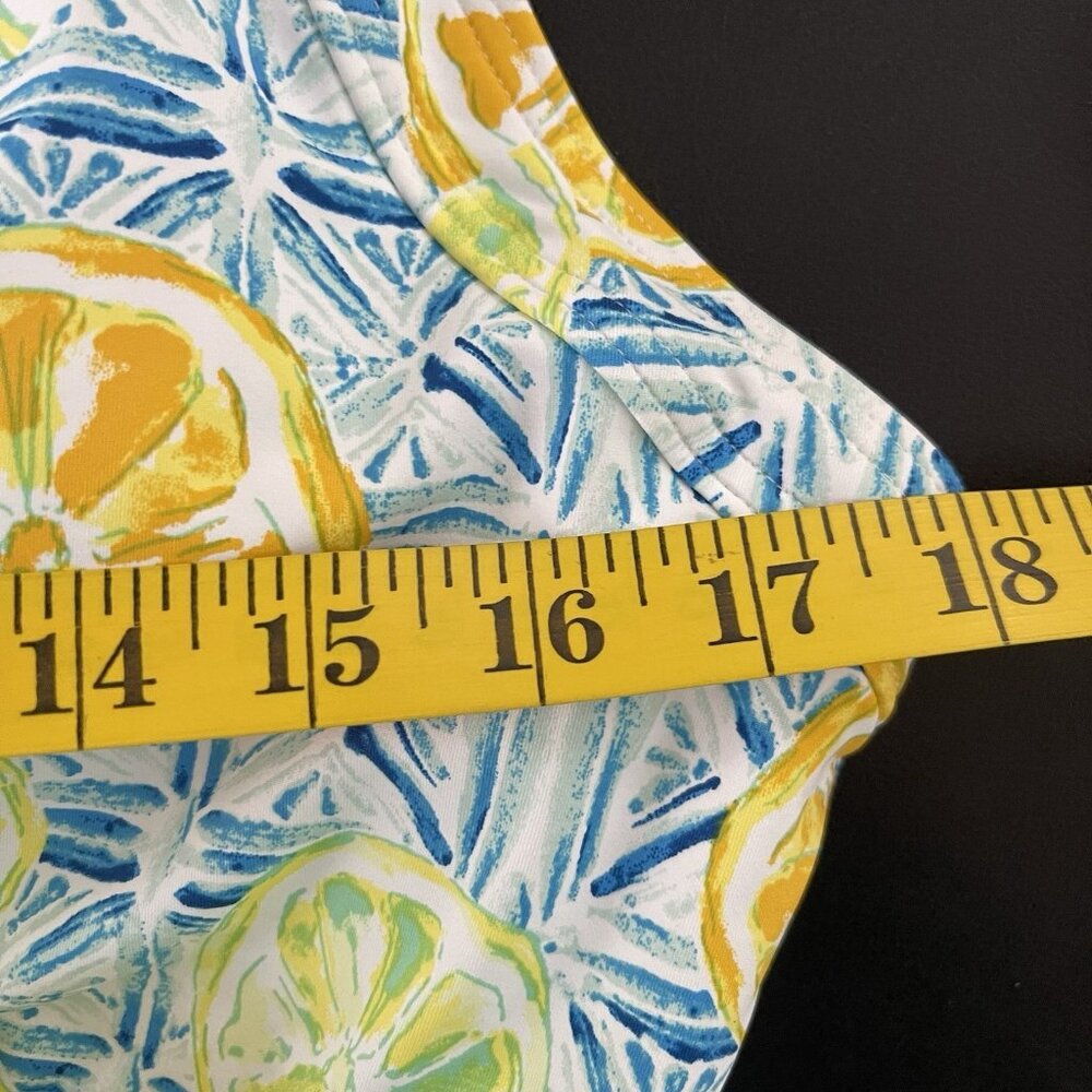 Lands End Womens Lemon Print Tankini Swim Top Size 14 Coastal Preppy Summer Cute - Picture 10 of 11